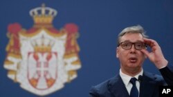 Српскиот претседател Александар Вучиќ, јануари 2025 година.