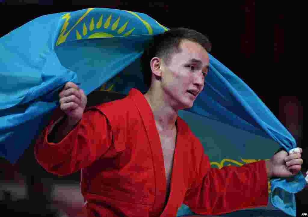 Бағлан Ибрагим самбодан 52 келі салмақта алтын жүлде иеленді. 31 тамыз 2018 жыл.