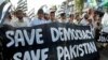 Demonstrators in Islamabad demanding free elections