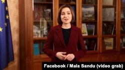 Captură de ecran din discursul Maiei Sandu către cetățenii români din R. Moldova.