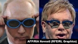His spokesman says Russian President Vladimir Putin (left) is "ready to meet" British singer Elton John and "provide any clarifications about the issues he has."
