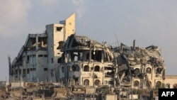 Uništena zgrada u gradu Gazi. 26. august 2025.