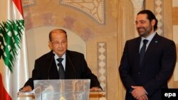 نخست وزیری سعد حریری (راست) بخشی از تفاهم میان او و میشل عون، رئیس جمهور جدید لبنان است.