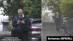 А така розмова відбулася у журналістів з іншим чоловіком, який також фотографував автівку знімальної групи – зі спалахом