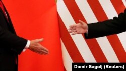 Președinții Donald Trump și Xi Jinping la 9 noiembrie 2017 la Beijing