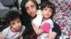 Iranian human rights activist, Narges Mohammadi with her children Ali (center) and Kiana