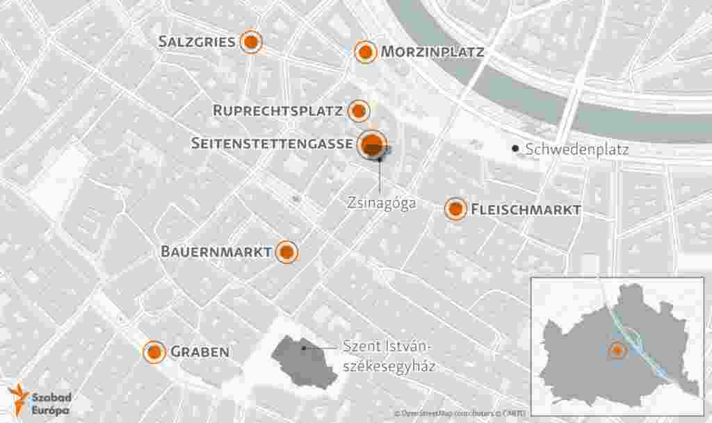 A hétfő esti összehangolt támadás helyszínei.