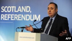 Ministri i parë i Skocisë, Aleks Salmond, mban një fjalim për të nisur konsultimet për një referendum mbi pavarësinë.