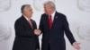 US President Donald Trump greets Hungarian Prime Minister Viktor Orban during a summit on Gaza in Sharm el-Sheikh, Egypt, on October 13.