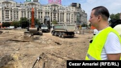 Primarul Sectorului 4, Daniel Băluță, pe șantierul de la Planșeul Unirii.