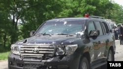 ინგუშეთის ლიდერის, იუნუს-ბეკ ევკუროვის მანქანა თავდასხმის შემდეგ