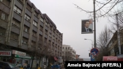 Plakati sa likom Aleksandra Vučića, Novi Pazar, mart 2016, foto: Amela Bajrović