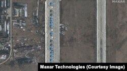 تصویر ماهواره‌ای هفته گذشته از بمب‌افکن‌های سوخو ۳۴ در پایگاه هوایی موروزوفسک روسیه