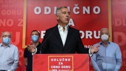 Predsednik Crne Gore i lider Demokratske partije socijalista Mile Đukanovic nakon objave preliminarnih rezultata izbora, 31 august 2020.