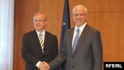 Комісар у справах розширення Європейського Cоюзу Оллі Рен та президент Сербії Борис Тадич, Белгад, 22 липня 2009 р.