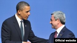 Президент США Барак Обама и президент Армении Серж Саргсян