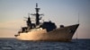 A Romanian Navy frigate takes part in a military drill on the Black Sea earlier this month. 