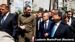 Patru lideri europeni, în vizită la Kiev. Iohannis a declarat că agresiunea ilegală din partea Rusiei trebuie să înceteze