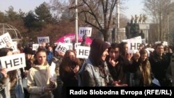 Studentski protest ispred Sobranja