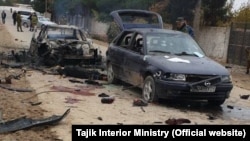 The aftermath of the attack at the Tajik border post
