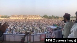 FILE: A Pashtun Tahafuz Movement (PTM) protest in the western Pakistani city of Quetta in October.