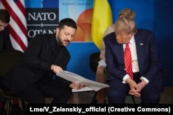 Владимир Зеленский и Дональд Трамп. Гаага, 25 июня 2025 года
