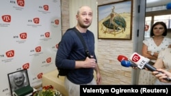 Журналіст Аркадій Бабченко невдовзі після інсценування його вбивства, травень 2018 року