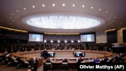 Krerët e shteteve anëtare gjatë samitit të NATO-s në Bruksel më 14 qershor 2021. 