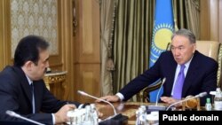 КАзак президенти Нурсултан Назарбаев менен Улуттук коопсуздук комитетине жетекчиликке дайындалган Карим Масимов.