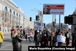 Акции в поддержку Алексея Навального в Сан-Франциско