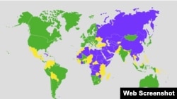 Мапа від Freedom House щодо свободи преси у світі