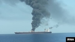 Один з атакованих в Оманській затоці танкерів, 13 червня 2019 року