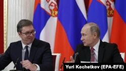 Susret Vladimira Putina i Aleksandra Vučića u Moksvi u decembru 2017. 