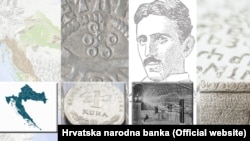 Geografska karta Hrvatske, kuna, Nikola Tesla i glagoljica – neki su od predloženih motiva za hrvatsku stranu eurokovanica, Zagreb (21. srpnja 2021.)