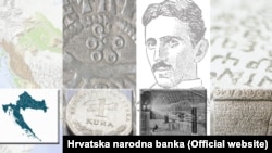 Geografska karta Hrvatske, kuna, Nikola Tesla i glagoljica – neki su od predloženih motiva za hrvatsku stranu eurokovanica, Zagreb (21. srpnja 2021.)