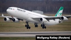 Israel and the United States have long accused Mahan Air of shipping weapons and fighters to the Lebanese militant group Hizballah and Iran-linked groups in Syria and the region. (file photo)