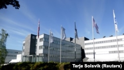 A Hydro norvég alumíniumgyártó és áramtermelő székháza Oslóban 2019. május 8-án