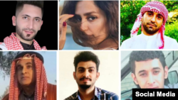 از بالا راست: میلاد بحری، احلام بندر و مصطفی هلیچی، از پایین راست: رضا حزباوی، سعید اسماعیل و هاشم موسوی