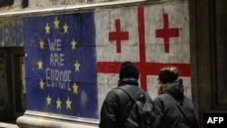 საილუსტრაციო ფოტო არქივიდან: ევროინტეგრაციის მხარდამჭერი სტენსილი თბილისში 2024 წლის 11 დეკემბერი