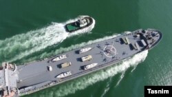 تصویری هوایی از ناو جدید سپاه موسوم به شهید رودکی
