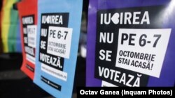 Protest împotriva referendumului, București, 30 septembrie 2018.