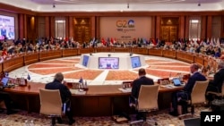 Indijski premijer Narendra Modi obraća se liderima na početku samita G20 u Nju Delhiju, 9. septembar 2023.