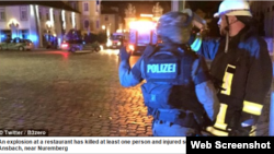 Поліція Німеччини працює поруч із місцем вибуху, Ансбах, 24 липня 2016 року