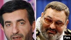 حسن فیروزآبادی (راست)، اسفندیار رحیم مشایی (چپ)