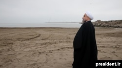 بازدید روحانی از طرح توسعه مجتمع بندری کاسپین در ۲۷ فروردین ۹۴