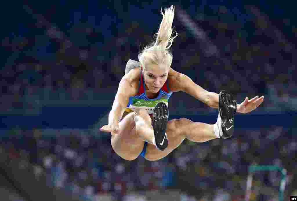 Дар&rsquo;я Клішина з Росії під час кваліфікації зі стрибків у довжину серед жінок.