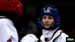 سارا خوش جمال فکری در مسابقات دوحه در سال ۲۰۰۶ (عکس: ایسنا)