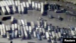 Орусиянын Коргоо министрлиги Түркия-Сирия чек арасындагы көрүнүш катары көрсөткөн сүрөт.