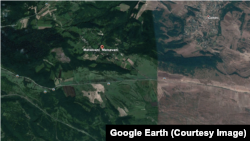 სოფლები გოლთეთი და მაწევანი სატელიტიდან 2017 წელს, Google Earth
