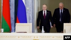 Predsjednik Rusije Vladimir Putin i predsjednik Bjelorusije Aleksandar Lukašenko u Rusiji, januar 2024.